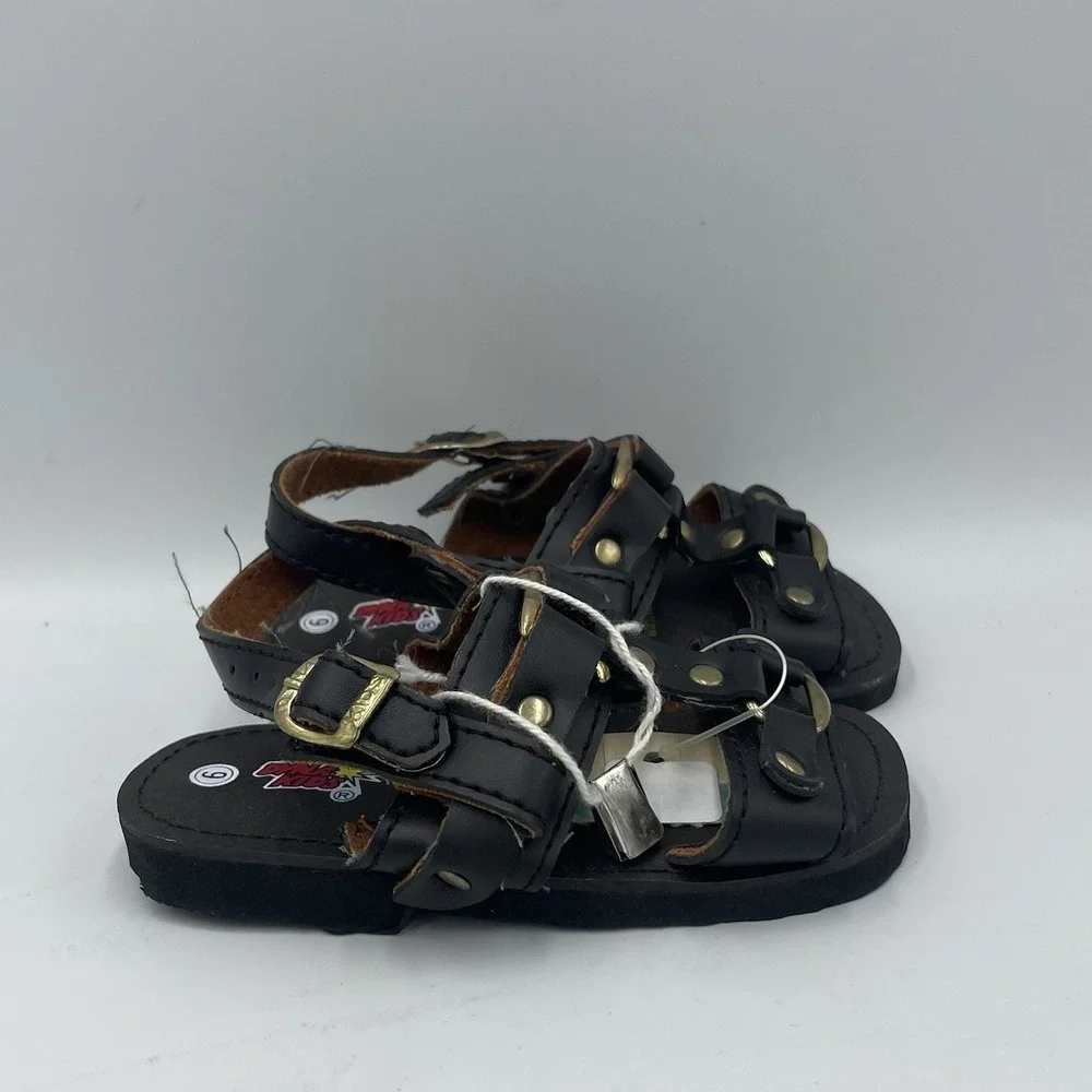 DYNA-KIDS Metal‎ Buckle Brown Leather Sandals Toddler 6 Vintage 1980